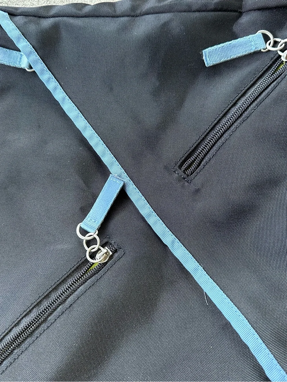 Chelsey Henry Blue Nylon Laptop Messenger Bag